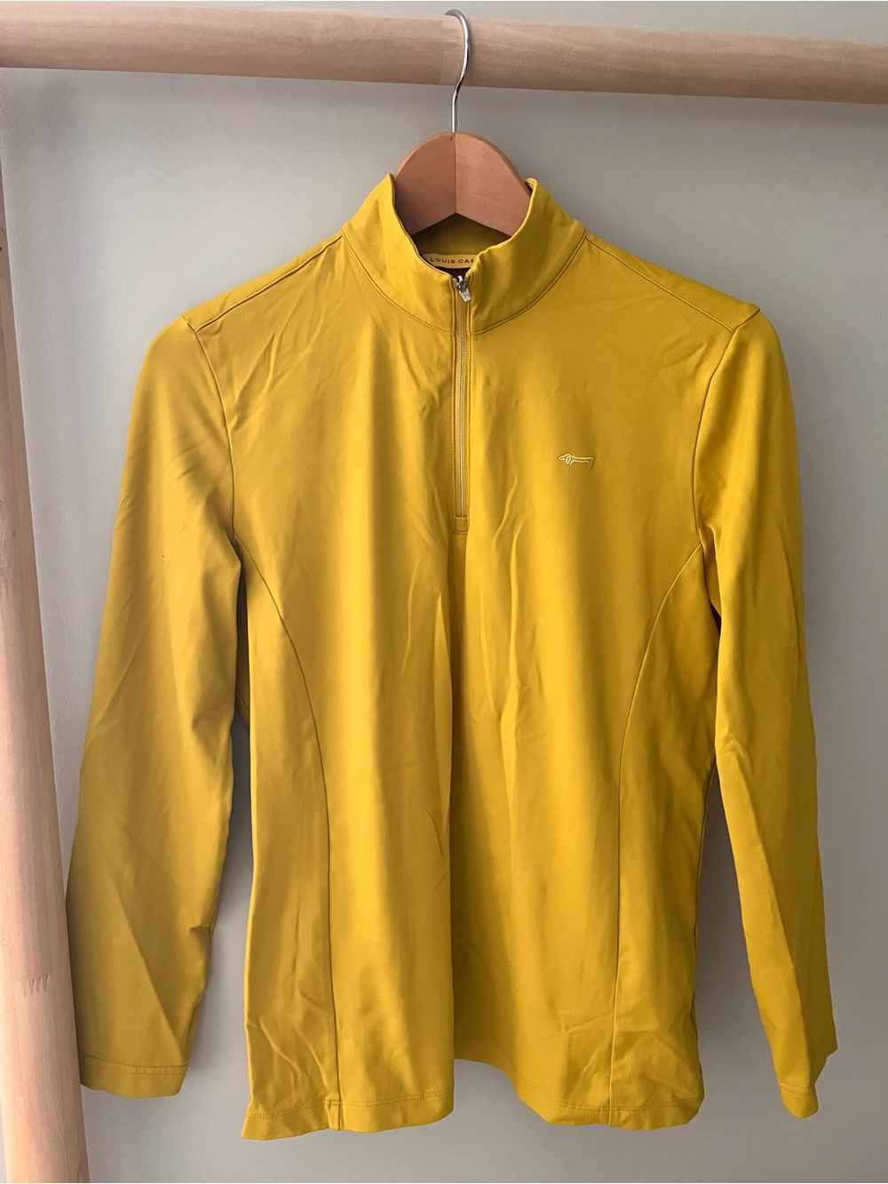 Louis Castel golf pickleball 1/4 quarter zip pullover mustard yellow top 100 med